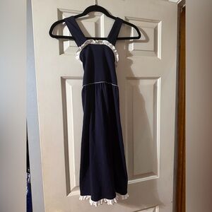Lila and Hayes girls sz 12 Navy Dress with White Trim